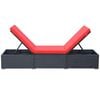 vidaXL Sun Lounger with Cushion Poly Rattan Black