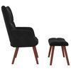 vidaXL Relaxing Chair with a Stool Black Velvet