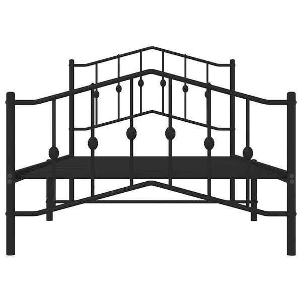 vidaXL Metal Bed Frame without Mattress with Footboard Black 100x190cm