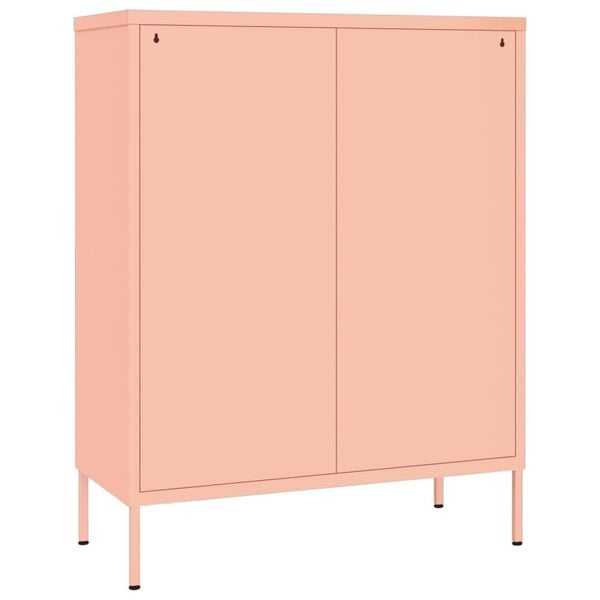 vidaXL Drawer Cabinet Pink 80x35x101.5 cm Steel