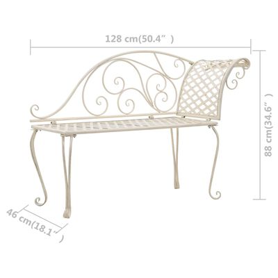 vidaXL Garden Chaise Lounge 128 cm Metal Antique White