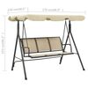vidaXL Garden Swing Chair with Canopy Anthracite and Sand