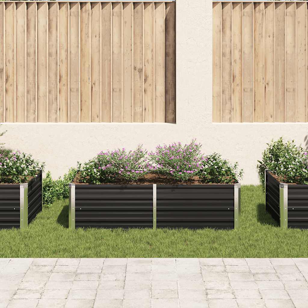 vidaXL Raised Garden Bed 160x80x45 cm Galvanised Steel Anthracite