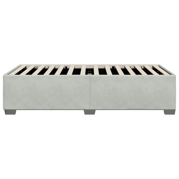 vidaXL Bed Frame without Mattress Light Grey Twin Velvet