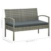 vidaXL 5 Piece Garden Lounge Set with Cushions Poly Rattan Grey