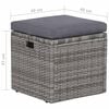 vidaXL 6 Piece Garden Lounge Set with Cushions Poly Rattan Grey