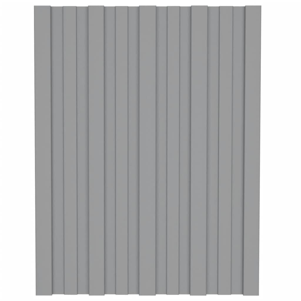 vidaXL Roof Panels 36 pcs Galvanised Steel Grey 60x45 cm