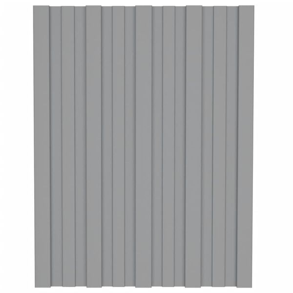 vidaXL Roof Panels 36 pcs Galvanised Steel Grey 60x45 cm