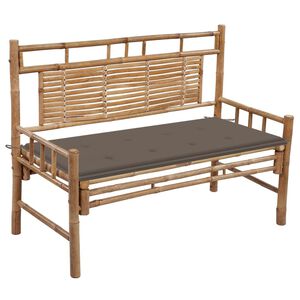 vidaXL Garden Bench with Cushion 120 cm Bamboo