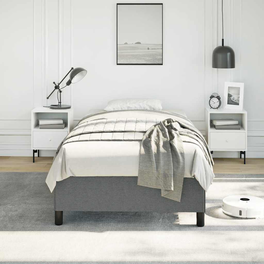 vidaXL Bed Frame without Mattress Dark Grey 100x203 cm Twin XL Fabric