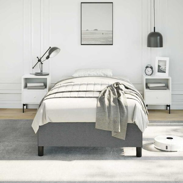 vidaXL Bed Frame without Mattress Dark Grey 100x203 cm Twin XL Fabric