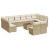 vidaXL 13 Piece Garden Sofa Set with Cushions Beige Poly Rattan