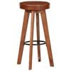 vidaXL Bar Chairs 2 pcs Real Leather and Solid Acacia Wood