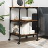 vidaXL Printer Stand 3-Tier Smoked Oak 50x41x75 cm Engineered Wood