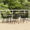 vidaXL 7 Piece Garden Dining Set Black Poly Rattan