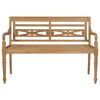 vidaXL Batavia Bench with Green Cushion 120 cm Solid Teak Wood