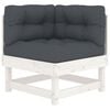 vidaXL 6 Piece Garden Lounge Set with Cushions White Solid Wood