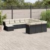 vidaXL 12 Piece Garden Sofa Set with Cushions Black Poly Rattan