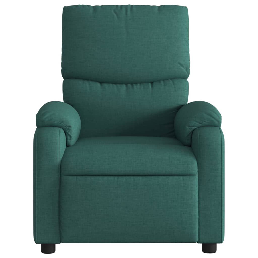 vidaXL Massage Recliner Chair Dark Green Fabric