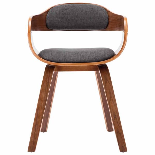vidaXL Dining Chair Dark Grey Fabric and Bentwood