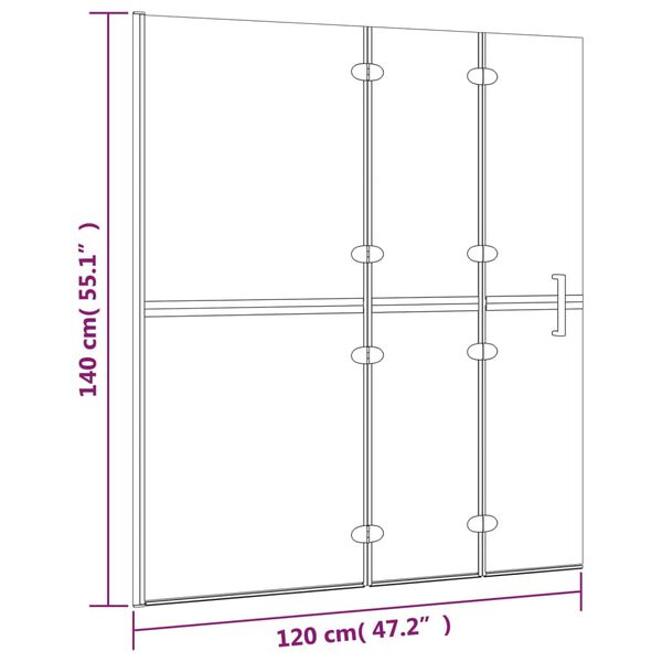 vidaXL Folding Shower Enclosure ESG 120x140 cm White