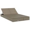 vidaXL 2-Person Sunbed with Cushions Grey Poly Rattan