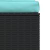 vidaXL Garden Middle Sofa with Cushions Black Poly Rattan