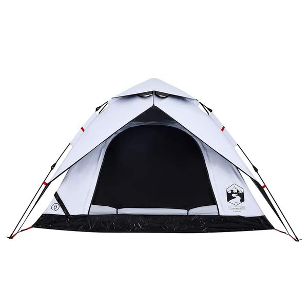 vidaXL Camping Tent Dome 4-Person White Blackout Fabric Quick Release