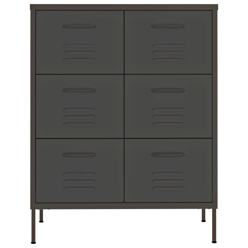 vidaXL Drawer Cabinet Anthracite 80x35x101.5 cm Steel