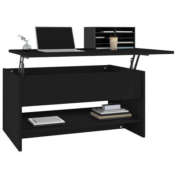 vidaXL Coffee Table Black 80x50x40 cm Engineered Wood