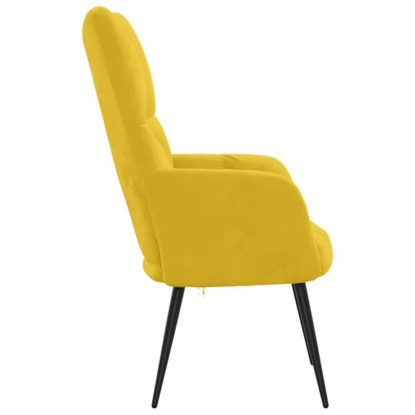 vidaXL Relaxing Chair Mustard Yellow Velvet
