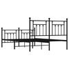 vidaXL Metal Bed Frame without Mattress with Footboard Black 150x200cm