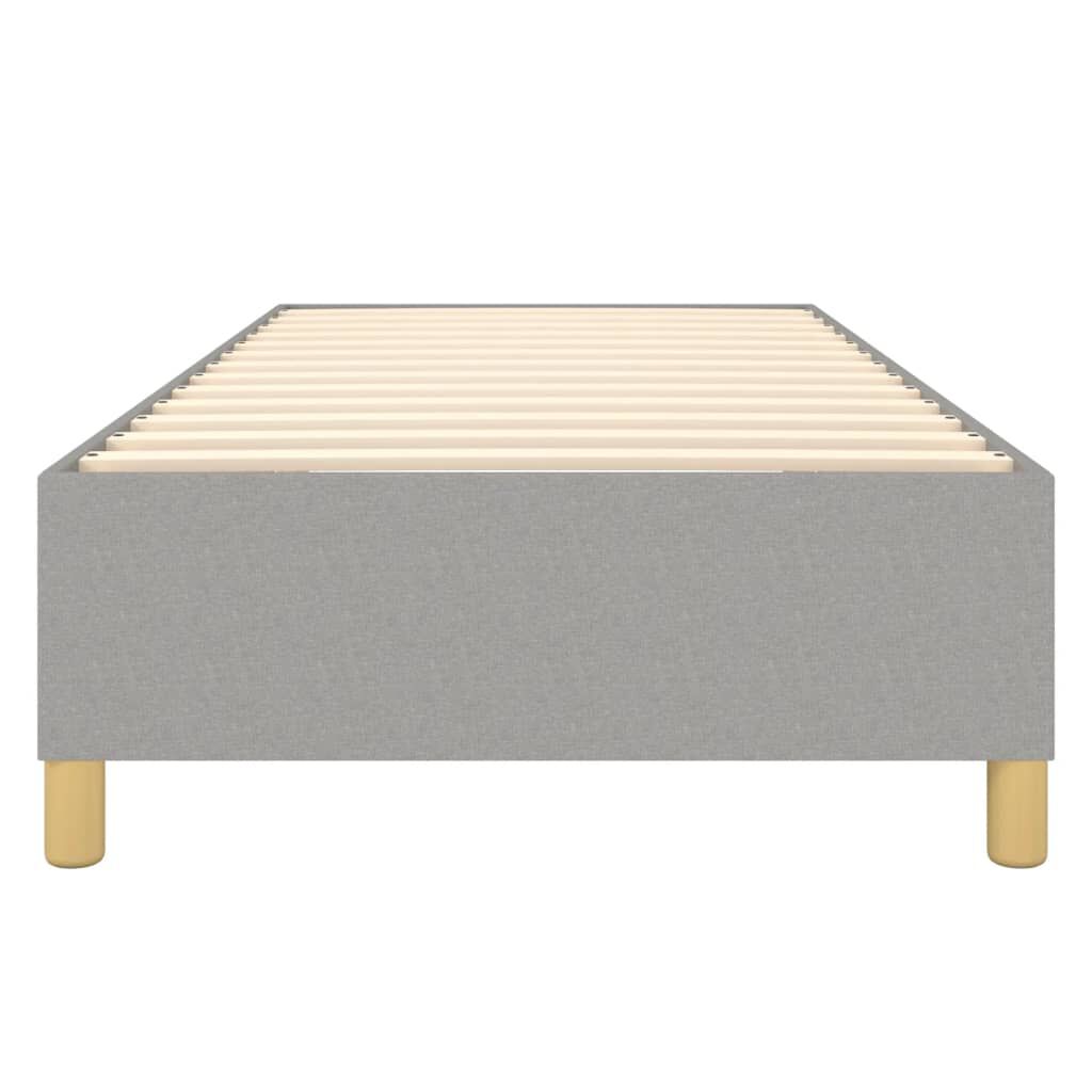 vidaXL Bed Frame without Mattress Light Grey Twin Fabric (US Only)
