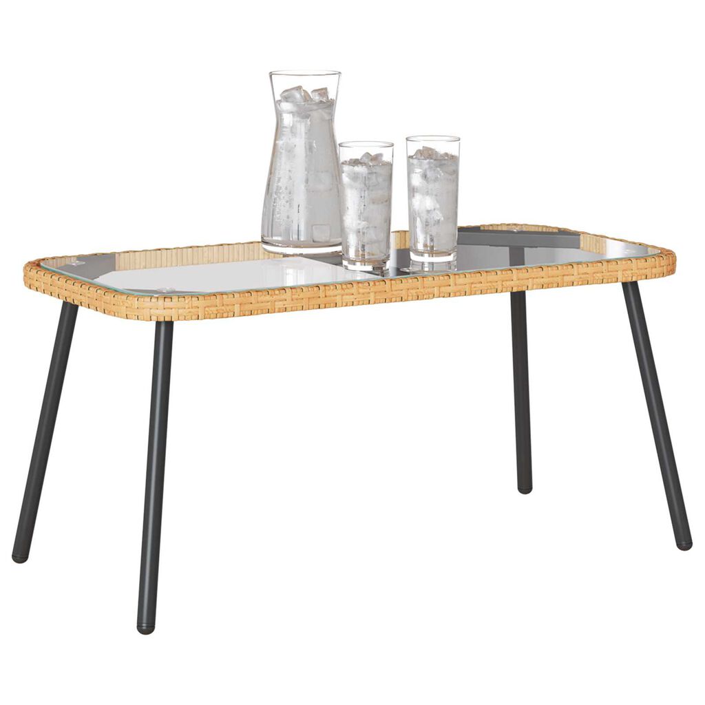 vidaXL Coffee Table Natural 90x45x42 cm Poly Rattan