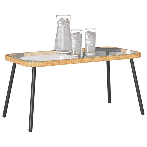 vidaXL Coffee Table Natural 90x45x42 cm Poly Rattan