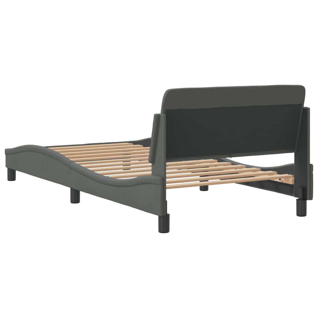 vidaXL Bed Frame without Mattress Dark Grey 100x203 cm Fabric