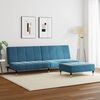 vidaXL 2-Seater Sofa Bed with Footstool Dark Green Velvet