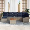 vidaXL Garden Sofa Set with Cushion 8 pcs Grey Poly Rattan