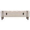 vidaXL Storage Bench 111 cm Cream Solid Wood Fir&Fabric