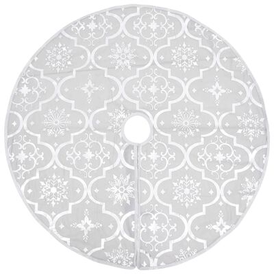 vidaXL Luxury Christmas Tree Skirt with Sock White 90 cm Fabric