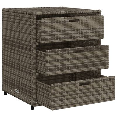 vidaXL Garden Storage Cabinet Grey 55x59x69 cm Poly Rattan