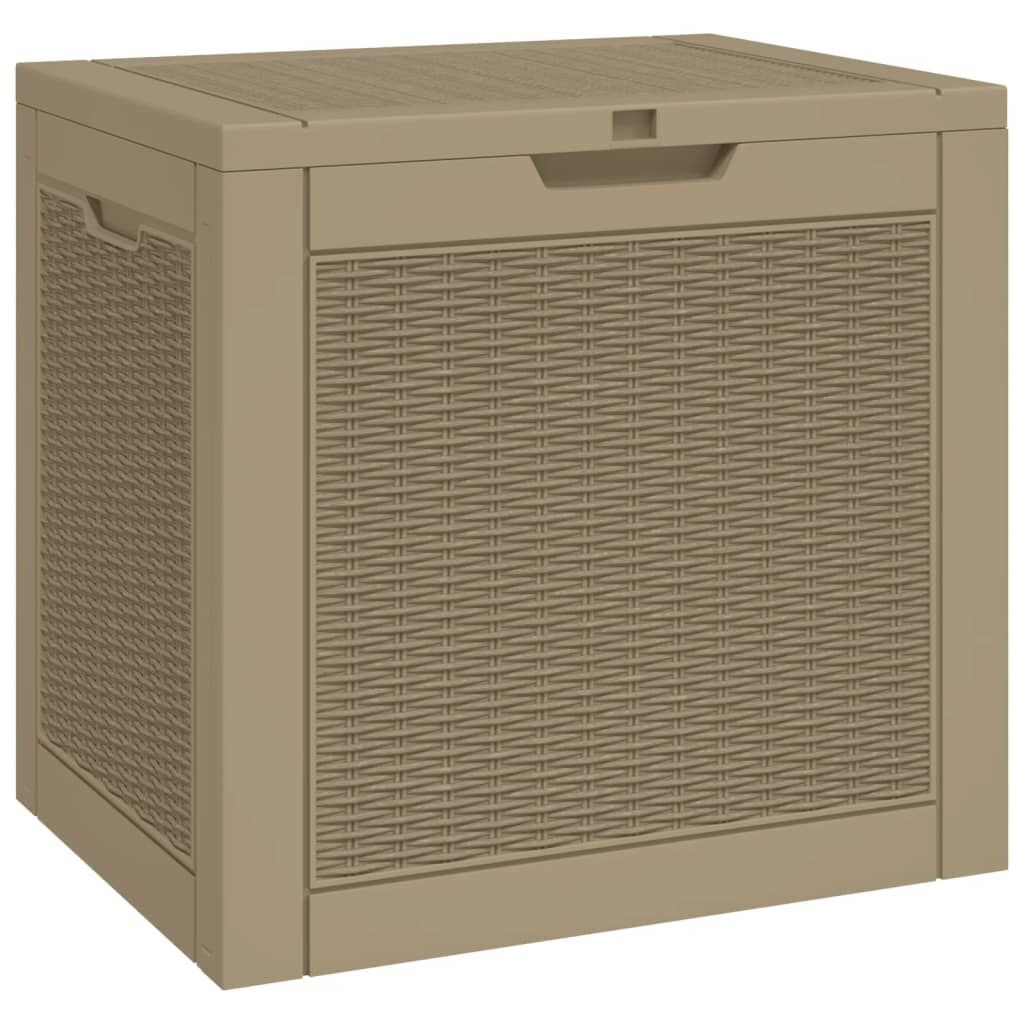 vidaXL Garden Storage Box Light Brown 55.5x43x53 cm Polypropylene