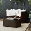 vidaXL 4 Piece Garden Lounge Set with Cushions Brown Poly Rattan