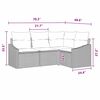 vidaXL Sofa Set with Cushion 4 pcs Grey Poly Rattan
