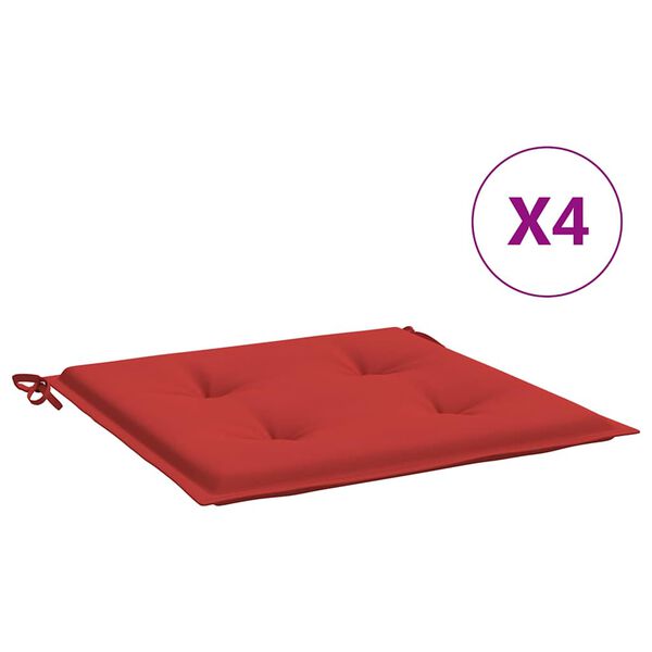 vidaXL Garden Chair Cushions 4 pcs Red 50x50x4 cm Oxford Fabric