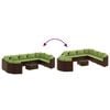 vidaXL 10 Piece Garden Sofa Set with Cushions Brown Poly Rattan