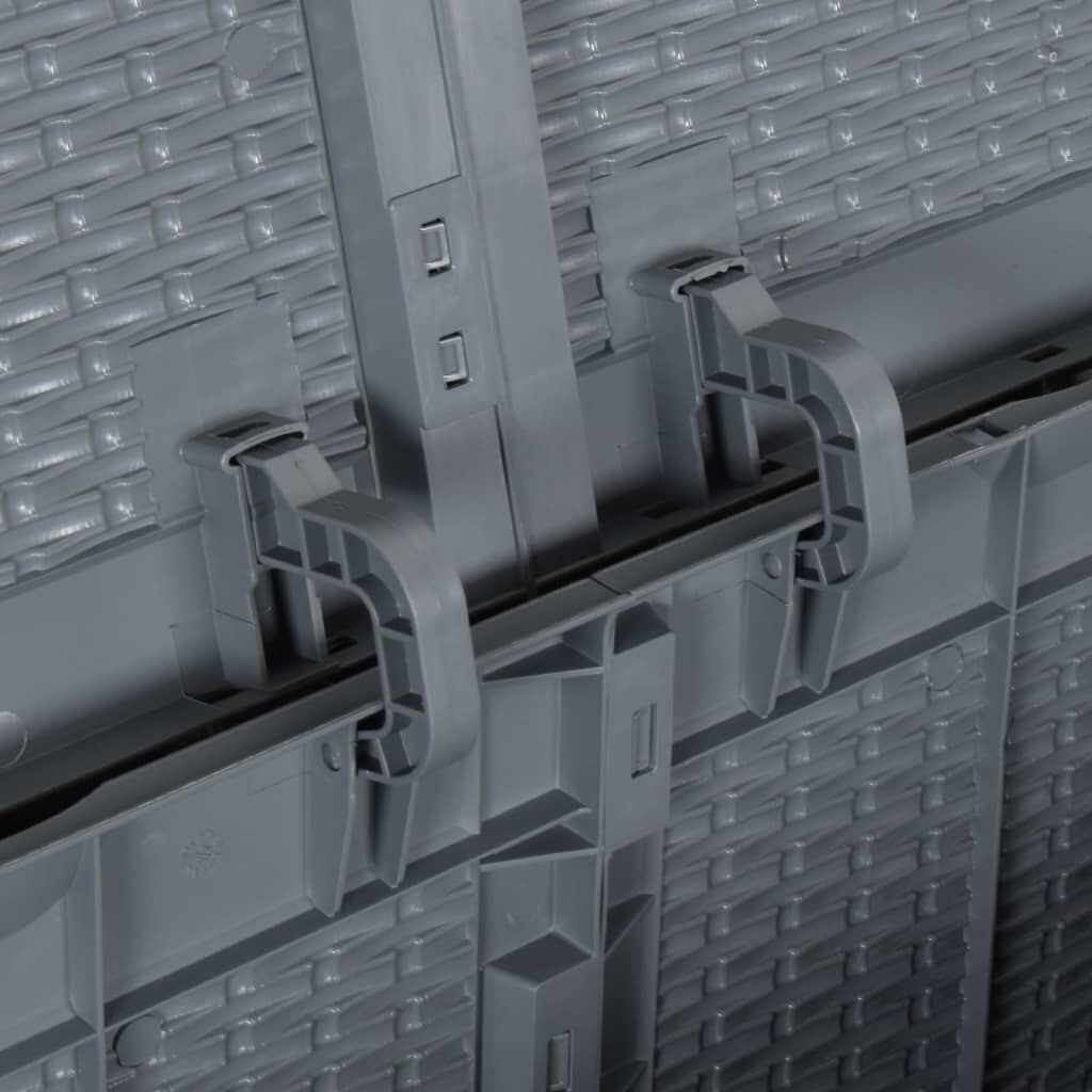 vidaXL Garden Storage Box Grey PP Rattan 180 L