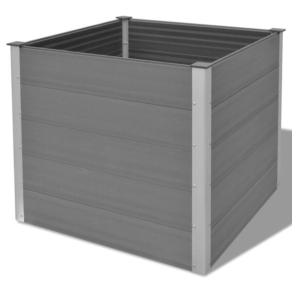 vidaXL Garden Raised Bed WPC 100x100x91 cm Grey