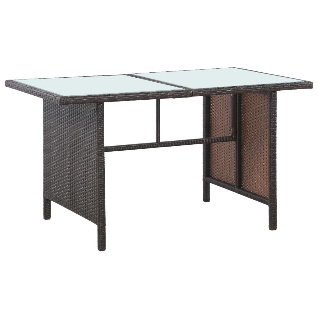 vidaXL 5 Piece Garden Lounge Set with Cushions Poly Rattan Brown