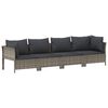 vidaXL 8 Piece Garden Lounge Set with Cushions Grey Poly Rattan